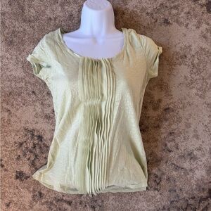 Talbots Light Green Pleated Blouse